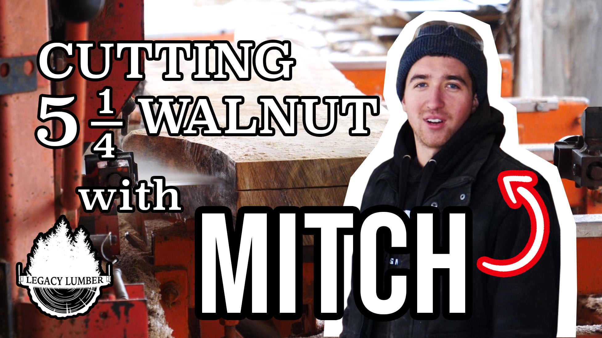 Cutting 5 Quarter Walnut with Mitch using our 1992 Wood Mizer